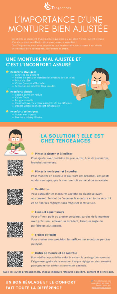 Infographie - monture bien ajustée-confort visuel optimisé