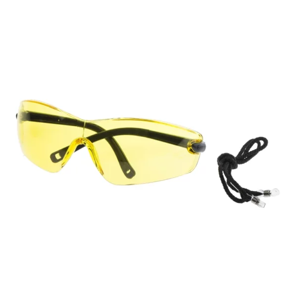 lunette de protection jaune avec son cordon
